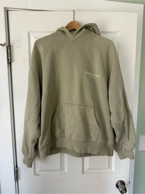 ESSENTIALS Men’s Sage Green Crewneck Hoodie